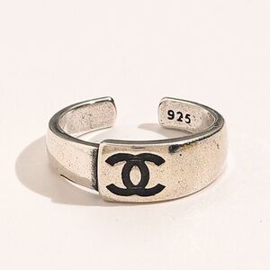 925 Silver Designer Logo Ring